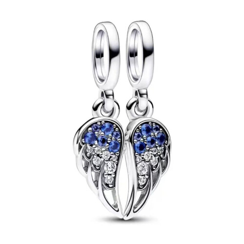 Σκουλαρίκια μενταγιόν Lucky Fourleaf Clover Love Feather από ασήμι 100% 925, γυναικείο βραχιόλι, DIY 2