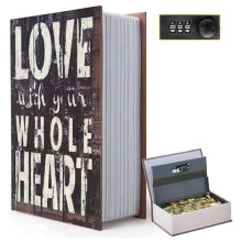 Coffre-fort décoratif en forme de livre avec serrure à clé, faux livre vintage dissimulé dans un coffre-fort décoratif, livre secret pour