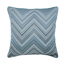 HomeCentric párnahuzatok, 22x22 hüvelykes (55x55 cm), 2 darabos csomag, kék selyem jacquard chevron hímzett kanapépárnahuzat ágyra és