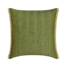 HomeCentric Dekoratív 66x66 cm-es díszpárnák, juta textúrájú, chevron geometrikus mintázatú, örökzöld - modern lakberendezéssel