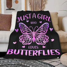 Roze vlinderdeken, ultrazachte flanellen fleece plaid voor op de bank, vlindercadeau voor vrouwen en meisjes, 60"x50"