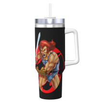Thundercats Animovaný seriálVakuově izolovaný hrnek z nerezové oceli 40 oz s víčkem a brčkem na vodu, ledový čaj nebo kávu
