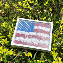 4. heinäkuuta -koristeiden varjostuslaatikko - isänmaallinen kodinsisustus, muistopäivä- ja itsenäisyyspäiväkoristeet, yhteensopiva USA-teeman