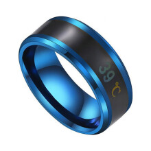 Herren Damen Titanstahl Emotion Temperatur Ring Band Biker Siegelring Schmuck 6-12
