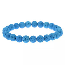 RSAMD Steinperlenarmband für Damen und Herren, natürlicher Tigerauge-Türkis, Schmuckgeschenk – Blaue Lava – 6 mm