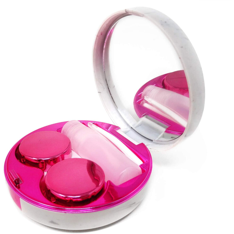 Portable Marble Contact Lens Case Round High-grade Colored Contact Lens Care Water Box