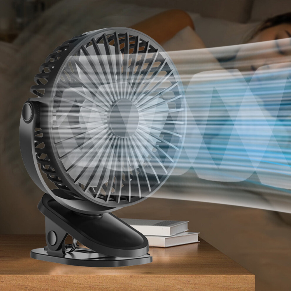 Portable Clip Fan Battery Operated, Usb Rechargeable Mini Table Fan With Strong Airflow, Ultra Quiet For Home Office Bedroom Dorm Camping 9395123593715