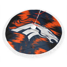 Broncos-joulukuusen hame, jalkapallojoukkueen värinen pehmokoriste, kirkas ja helppo asentaa, loistava lahja faneille (30" 36" 48")