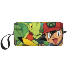 Pikachu-kosmetiikkalaukku naisille, pienet hygieniatuotteet, matkalaukku, kannettava penaalikotelo, säilytysjärjestäjä, valkoinen