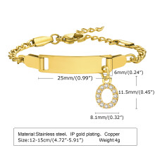 26 Initialen AZ Kostenloses personalisiertes Namens- und Datumsarmband Amulett Geschenk Schmuck Antiallergisches Edelstahlkettenarmband LJQ