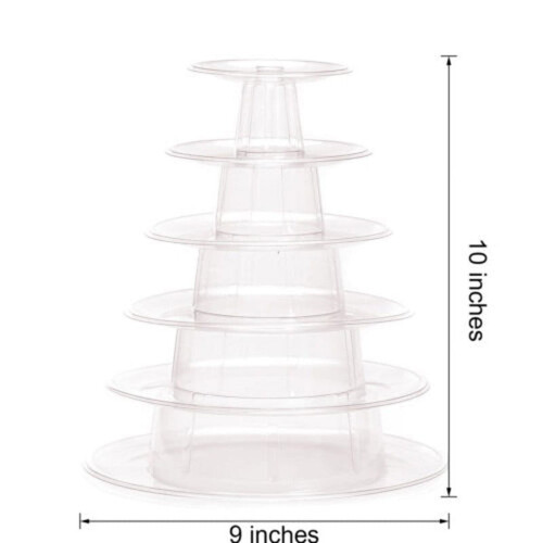 Zriyin6Tiers Γύρος Macaroon Tower Stand Τούρτα Display Rack για Γάμο και Γενέθλια