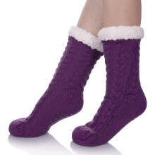 Chaussettes-chaussons d'hiver ZDWQFA pour femmes, ultra douces, chaudes et confortables, doublées en polaire duveteuse et antidérapantes.