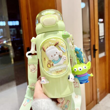 Termos para niñas con pajita, bandolera de acero inoxidable, Kawaii, 500 ml, Sanrio Kuromi, botella térmica para niños, vaso de agua para