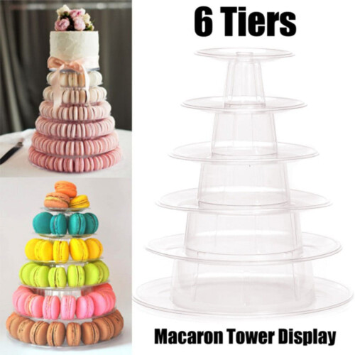 Zriyin6Tiers Γύρος Macaroon Tower Stand Τούρτα Display Rack για Γάμο και Γενέθλια 2