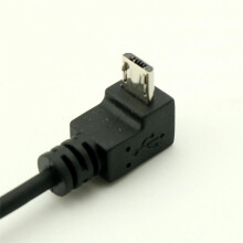 Conjunto de 10 cabos USB 2.0A macho para micro USB de 5 pinos com conector em espiral e ângulo ascendente (1,5 m).