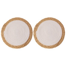 Calabash Anti-scalding Insulation Pad Round Placemats Home Decor Décor Homedecor Woven Weave Table Desk Coaster 2 Pcs