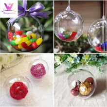 Clear Plastic Fillable Ornaments 80mm, Compatible with Christmas Tree Decorations, DIY Craft Hanging Balls for Home Indoor Decor