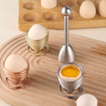 Séparateur et coupe-œufs en acier inoxydable, compatible avec les œufs durs et mollets - Accessoire petit-déjeuner, articles ménagers en