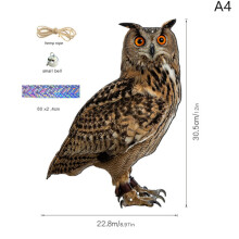 Vogelscheuche mit Glöckchen – Eulenmotiv – Hängende Vogelabwehr A4