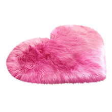 RBCKVXZ Imitation Sheepskin Rugs, Non-Slip Bedroom Mats with Heart Shape, Soft Carpet for Bedroom Bedroom, 20"x16", Hot Pink