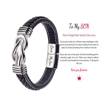 Armbänder „An meinen Sohn von Mama“ – Verstellbares, geflochtenes Stretch-Armband – Inspirierende Liebesarmbänder, bedeutungsvolle