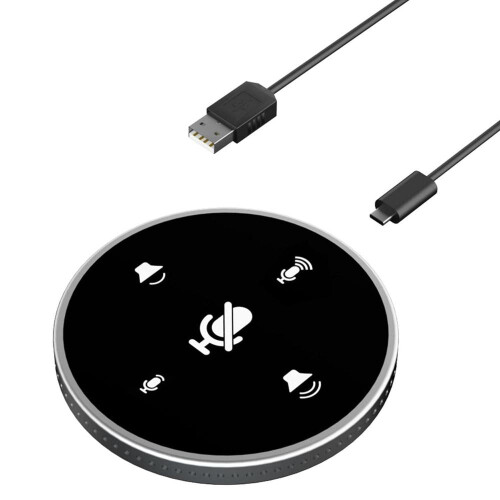 USB 360 Omnidirectional Speakerphone Mic for Computer, compatible with Skype, VoIP, Streaming, Webinar, Interview