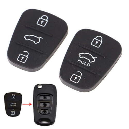 Teclado de silicone com 3 botões para Hyundai Kia A 1