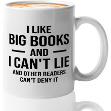 Book Club Coffee Mug 11oz White -I Like Big Books - Book Lover Gift For Teacher Bibliophile Woman of Letters Bulk Readers Academic