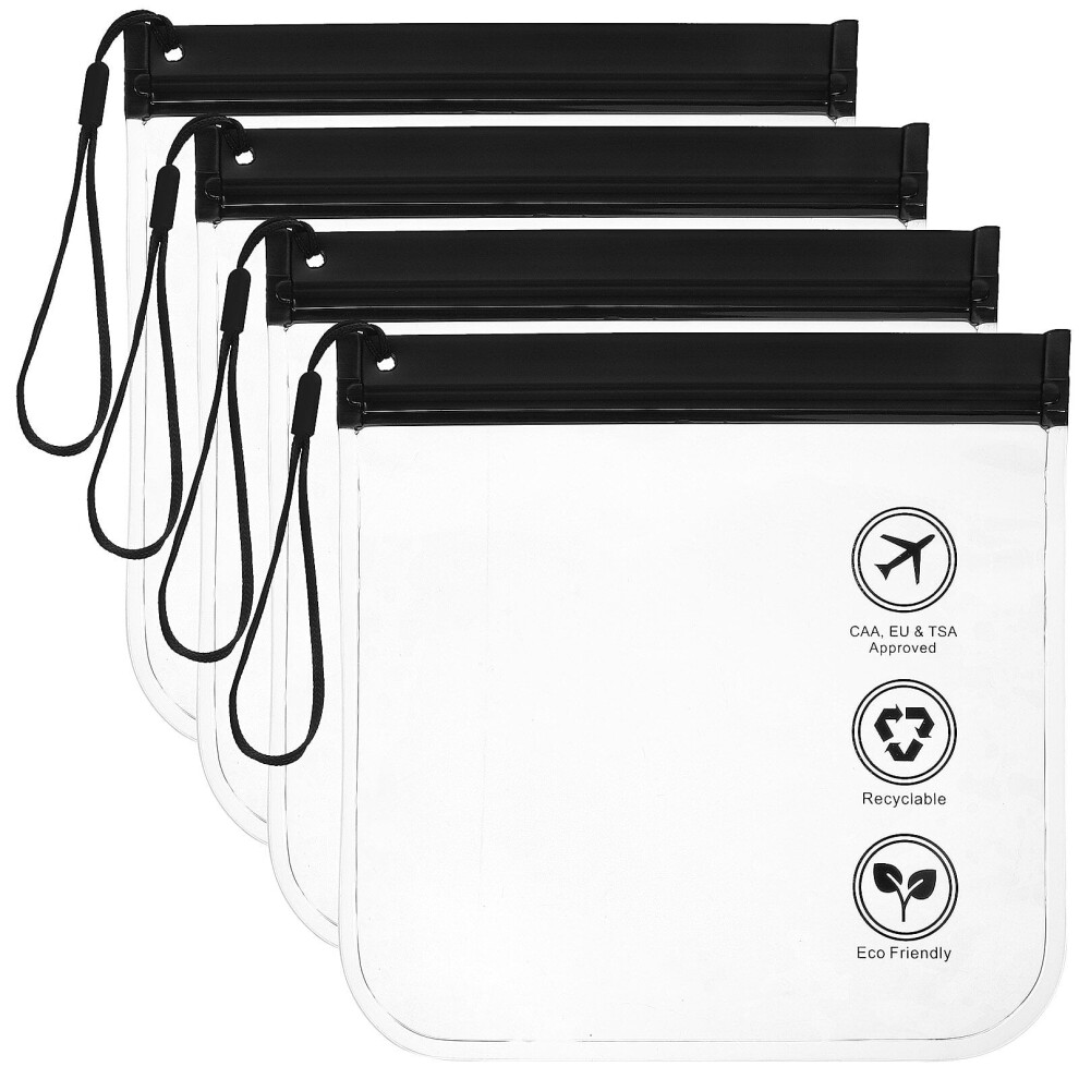 4 Pcs Airport Security Liquids Bags Clear Security Toiletry Bags Liquids Wash Bags Travel Accessories
