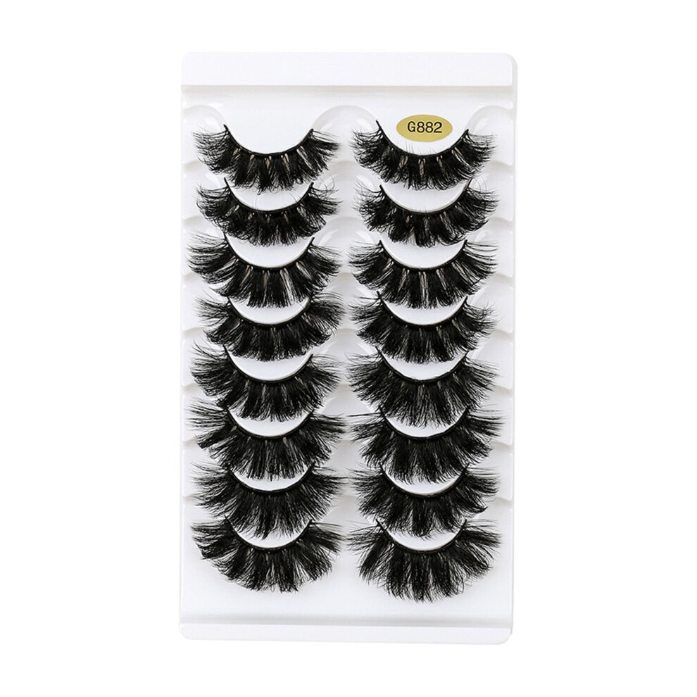 Desertasis 8D Fluffy False Eyelashes, 8 Pairs Pack of Faux Mink Wispy Cat-Eye Lashes for Dramatic Volume & Length