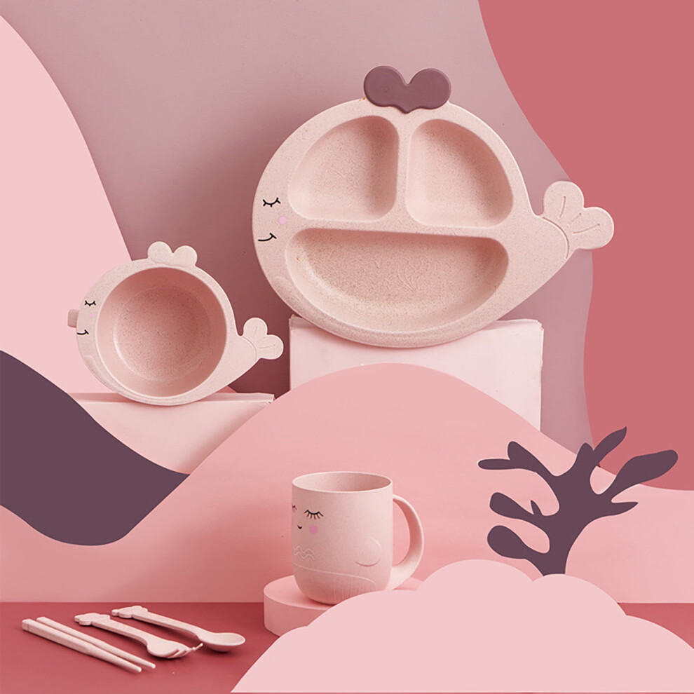 Jacenvly Valentines Day Gifts Kids Bulk Clearance Whales Feeding Set Kids Includes Bowl Cup Fork Spoon Chopsticks