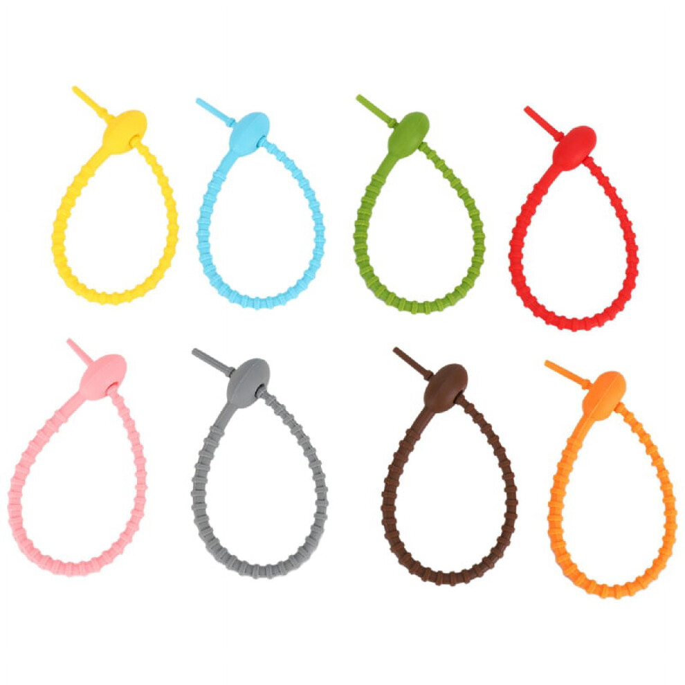 40Pcs Colorful Silicone Ties Bag Clip,, Bread Tie, Reusable Rubber Twist Tie, All-Purpose Silicone Ties 9027700423503