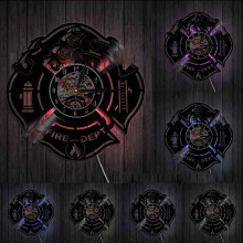 Home Decor Gnobogi Vinyl Record Wall Clock Firefighter Vintage Wall Home Decor Styling Wall Clock on Clearance
