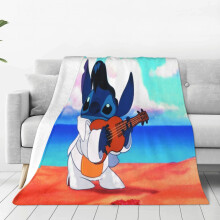 Couverture Lilo et Stitch, jeté de lit, décoration de chambre, couverture en flanelle pour lit et canapé, 101,6 cm x 76,2 cm
