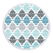 Serviette de plage ronde Ozmmyan en microfibre imprimée, ultra-légère et anti-sable, multi-usages pour les voyages, la piscine, le bain et