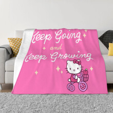 Pătură Hello Kitty, flanel, fleece, pături super moi, confortabile și calde, de pluș, pentru canapea, living, dormitor - 60"X50"