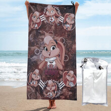 Serviette de bain à séchage rapide Lola Bunny Cartoon en microfibre, idéale pour la plage et la natation au quotidien, 70 x 140 cm.