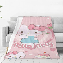 Hello Kitty Tæppe Let Hyggelig Sofa Seng Superblød Flannel Fleece Mikrofiber Rejsetæpper Til Alle Årstider Voksne Børn 60"X50"