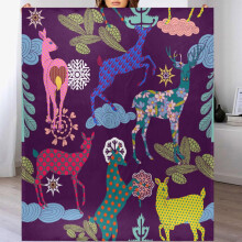 Sjovt tæppe med hjorteblomst, 50x60 tommer, blødt tegneserieflanelfleece, hyggeligt let tæppe til sofa, seng, sofa, stol