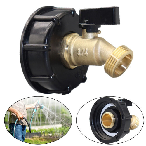 330 gallon IBC-vanntankadapter messingslangekranventilkobling 1
