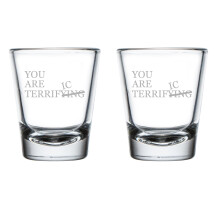 Lot de 2 verres à shot 50 ml (1,75 oz) - Cadeau « Tu es terrifiant(e) » - Drôle - Pour le patron - Fête des patrons