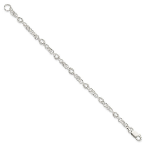 Pulseira em prata de lei 925 polida, com fecho lagosta de 7,5 polegadas e 5,1 mm de largura - Pulseira feminina 2