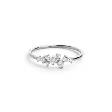 RSAMD Damejente Ring Forlovelsesring med Krystall og Rhinestone Enkle Klyngeringer Hot-#10-sølv
