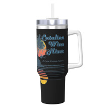 Mélangeur à vin Catalina, gobelet isotherme en acier inoxydable de 1,2 L (40 oz) avec couvercle et paille, pour eau, thé glacé ou café.