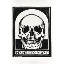 KSIW - Décorations d'Halloween - Affiche vintage tête de mort - Memento mori - Toile - Tableau - Pour salon/chambre - Sans cadre - 30 x 45 cm (12 x