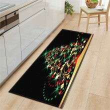 Tapis de Noël antidérapant à poils courts pour intérieur et extérieur, motif Père Noël, bonhomme de neige et renne, sapin de Noël,