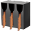 Acrylic Utensil Dispenser Cutlery Organizer with 3 Compartment Black Silverware Holder Plastic Flatware 2