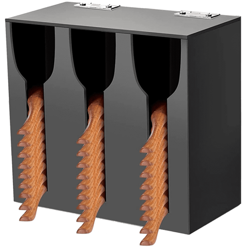 Acrylic Utensil Dispenser Cutlery Organizer with 3 Compartment Black Silverware Holder Plastic Flatware 1