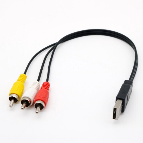 FOR10x Αρσενικό βύσμα USB σε προσαρμογέα αρσενικού 3RCA Μετατροπέας ήχου Καλώδιο
