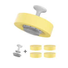 Jacenvly Kitchen Sponge Brush with Suction Cup, Detachable Cleaning Wipe, compatible with Dishwashing & Pot Scrubbing, Outdoor Christmas Decorations